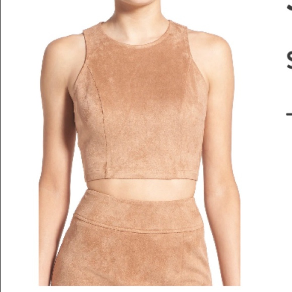 Tan suede two piece set no flaws size small